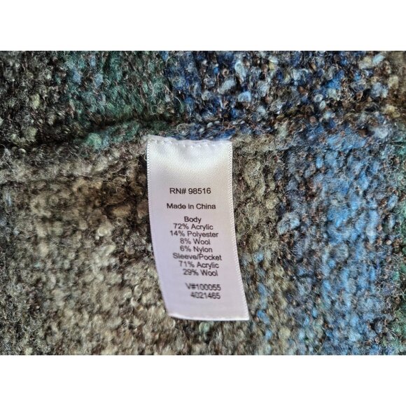 Coldwater Creek Womens Open Front Cardigan Sweater S Acrylic Wool Blend Multicol - Picture 5 of 7